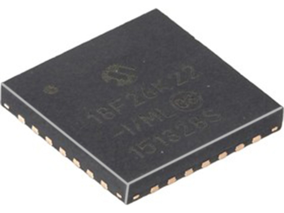 PIC18F26K22-I/ML, 28-QFN (6x6), IC MCU 8BIT 64KB FLASH 28QFN, MCHP (арт. 153020)