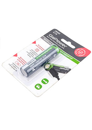 Аккумулятор Li-ion ICR18650 3.7В 3000мАч с защитой + USB