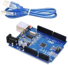 Uno R3 (CH340G) with USB cable, Программируемый контроллер на базе ATmega328, клон Arduino Uno