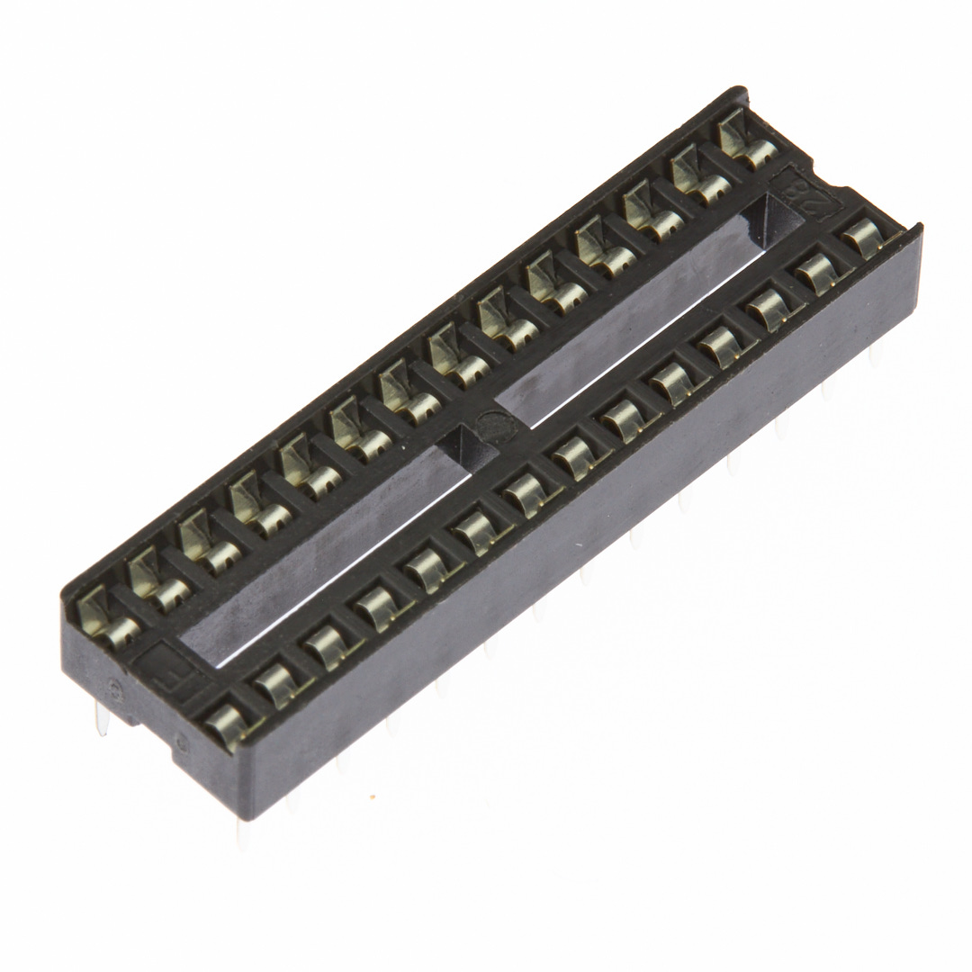 SCS-28 (KLS1-216-28-D=7.62) DIP шаг 2.54мм разъем узкая панель 28 контактов KLS (арт. 019970)