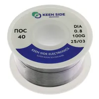 Припой Sn40/Pb60-d0.8-100g ПОС 40 — KEEN SIDE