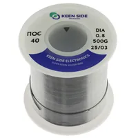 Припой Sn40/Pb60-d0.8-500g ПОС 40 — KEEN SIDE