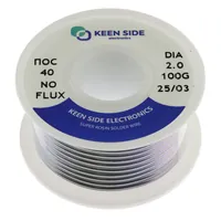 Припой Sn40/Pb60-d2.0-100g ПОС 40 — KEEN SIDE
