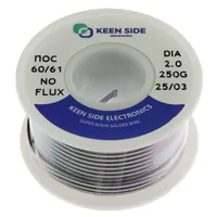 Припой Sn60/Pb40-d2.0-250g no-flux ПОС 60/61 — KEEN SIDE