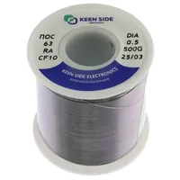 Припой Sn63/Pb37-d0.5-500g flux RA KS10 ПОС 63 — KEEN SIDE