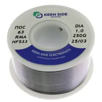 Припой Sn63/Pb37-d1.0-250g flux RMA KS533 ПОС 63 — KEEN SIDE