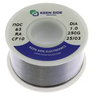 Припой Sn63/Pb37-d1.0-250g flux RA KS10 ПОС 63 — KEEN SIDE