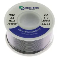 Припой Sn63/Pb37-d1.0-250g flux RMA KS5000 ПОС 63 — KEEN SIDE