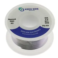 Припой Sn63/Pb37-d2.0-50g flux ПОС 63 — KEEN SIDE