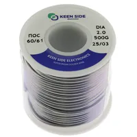 Припой Sn60/Pb40-d2.0-500g flux ПОС 60/61 — KEEN SIDE