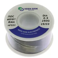 Припой Sn60/Pb40-d0.5-250g flux RMA KS533 ПОС 60/61 — KEEN SIDE