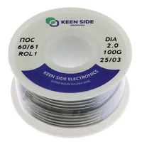 Припой Sn60/Pb40-d2.0-100g flux ROL1 ПОС 60/61 — KEEN SIDE