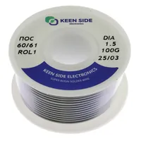 Припой Sn60/Pb40-d1.5-100g flux ROL1 ПОС 60/61 — KEEN SIDE