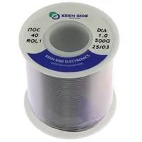 Припой Sn40/Pb60-d1.0-500g flux ROL1 ПОС 40 — KEEN SIDE