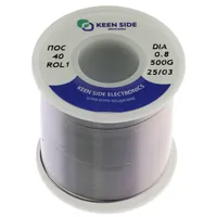 Припой Sn40/Pb60-d0.8-500g flux ROL1 ПОС 40 — KEEN SIDE