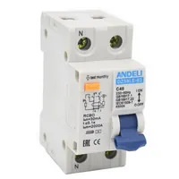 DZ59LE-40/63 1P+N10A30mA х-ка 4.5kA — ANDELI
