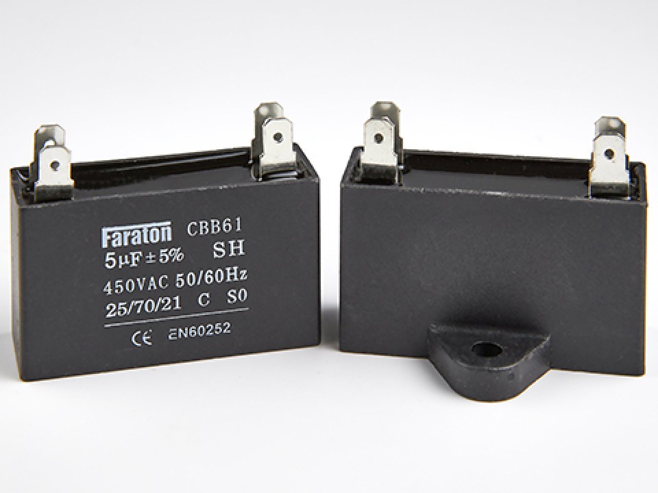 5мкф 450VAC 5% (47Х17Х28) CBB61-C клеммы пусковой конденсатор FARATON CBB61-С505J450V047017028 (арт. 293185)