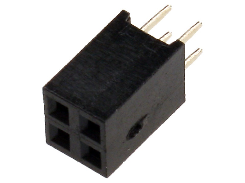 PBD-04 (DS1023-2x2) гнездо на плату двухрядное 2х2 шаг2,54 CONNFLY (арт. 213414)