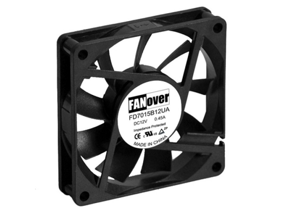 вентилятор 70х70х15мм 12В FD7015S12H2 DC (скольжения) FANOVER (арт. 210887)