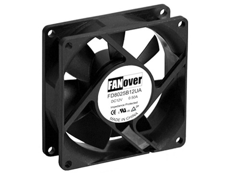 вентилятор 80х80х25мм 12В FD8025B12U DC (качения) FANOVER (арт. 310854)