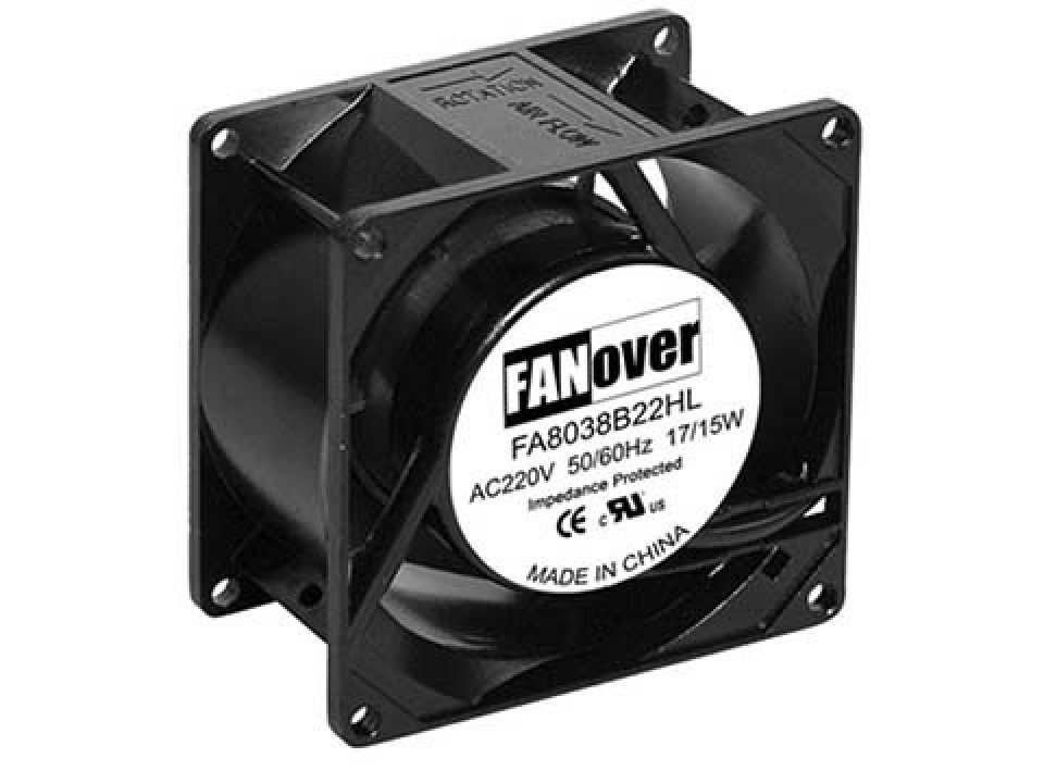 вентилятор 80х80х38мм 220В FA8038S22HL2 AC (скольжения) FANOVER (арт. 188033)