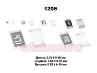 2,7ком 1% CR-06 1/4W (1206) Чип резистор CR-06FL7---2K7 (арт. 292573) — VIKING