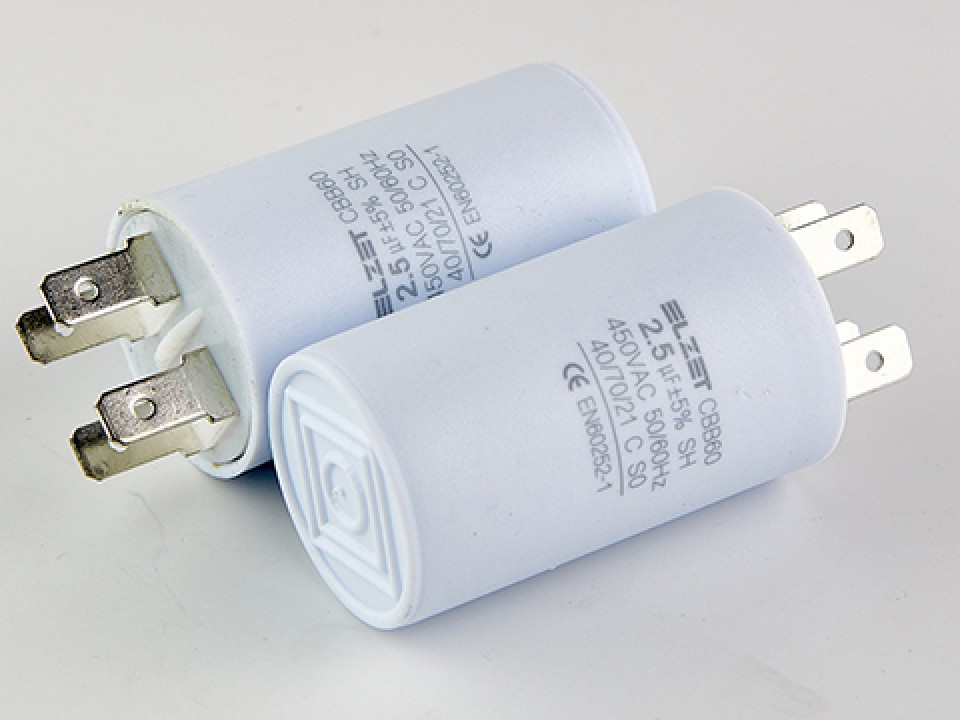 2,5мкф 450VAC 5% (30Х50) CBB60-A КЛЕММЫ пусковой конденсатор LZB60-AV45C002p5S030050 ELZET (арт. 329459)