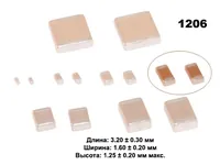 10мкф X7R 16в 10% (1206) Чип керам,конденсатор HotTech MLCC3216B106K160NT (арт. 127797) — HOTTECH