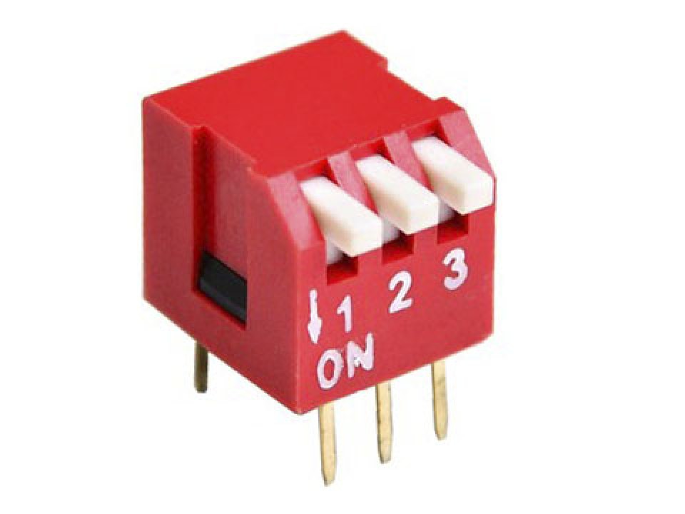SWD3-3 (DP-03L) (DS1040-03RT) DIP 3 поз. шаг 2.54мм переключатель CONNFLY (арт. 211219)