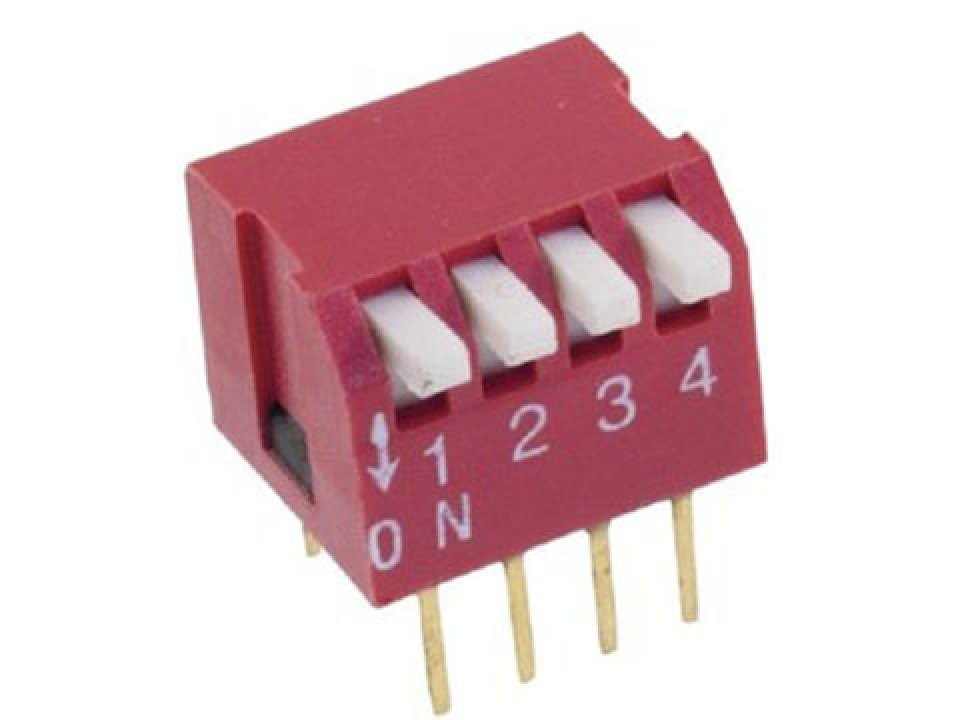 SWD3-4 (DP-04L) (DS1040-04RT) DIP 4 поз. шаг 2.54мм переключатель CONNFLY (арт. 211220)