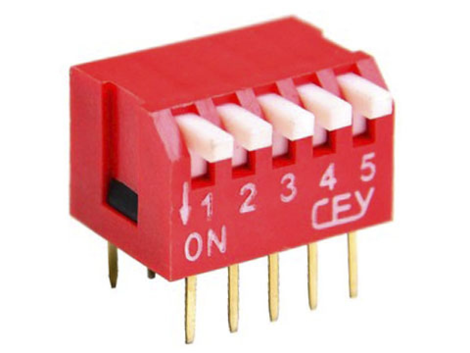 SWD3-5 (DP-05L) (DS1040-05RT) DIP 5 поз. шаг 2.54мм переключатель CONNFLY (арт. 211221)