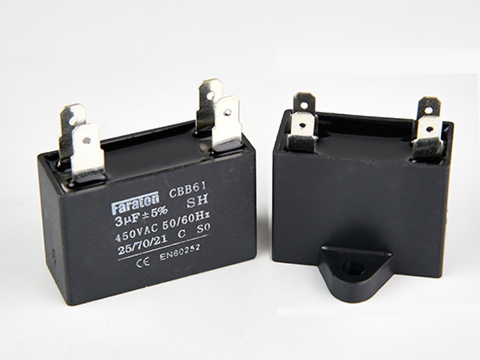 3мкф 450VAC 5% (37Х15Х25) CBB61-C клеммы пусковой конденсатор FARATON CBB61-С305J450V037015025 (арт. 293183)