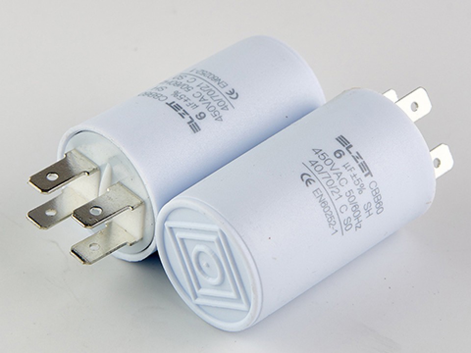 6мкф 450VAC 5% (30Х50) CBB60-A КЛЕММЫ пусковой конденсатор LZB60-AV45C006S030050 ELZET (арт. 329462)