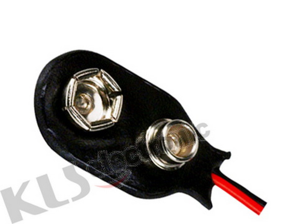 L-KLS5-BC9V-01-150, контакты 9В батареи типа "крона",провод 15см.(верт.) KLS (арт. 020500)