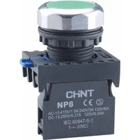 Кнопка управления NP8-10BN/3 без подсветки зел. 1НО IP65 CHINT 667232 — CHINT
