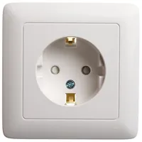 Розетка 1-м СП 1мод. Хит 16А IP20 250В с заземл. защ. шторки бел. SE RS16-136-B — Systeme Electric