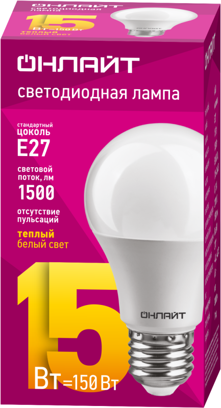 Лампа светодиодная 61 149 OLL-A60-15-230-2.7K-E27 15Вт грушевидная 61149