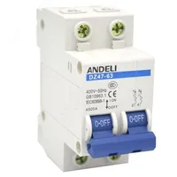 АВТ. ВЫКЛ. DZ47-63/2P 10A 4.5KA Х-КА C ( — ANDELI