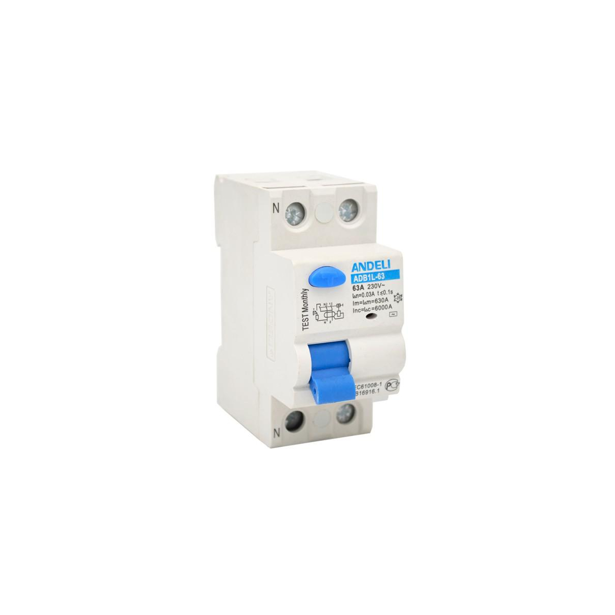 УЗО ADB1L-63 2P 50A 30MA ТИП AC 6KA (A